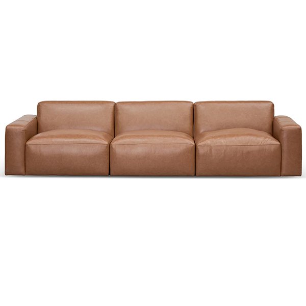 Manuela 4 Seater Sofa - Caramel Brown Leather