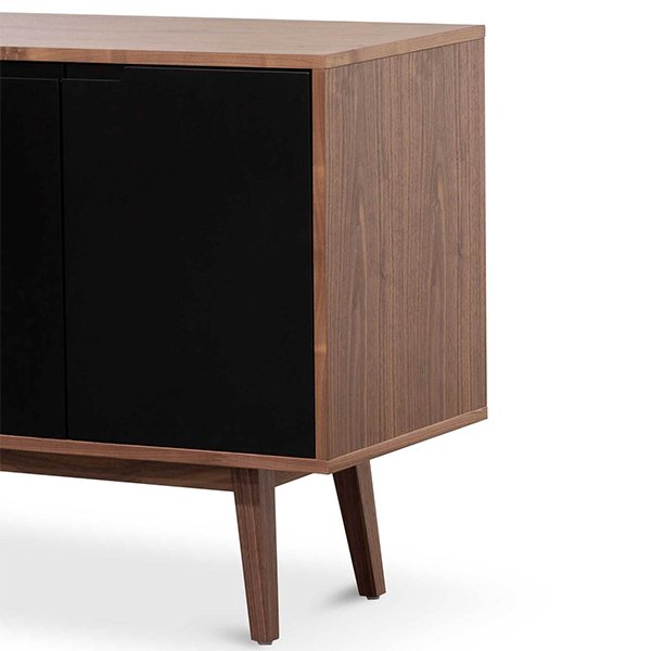 Marc 1.6m Sideboard Buffet Unit - Walnut with Black Doors