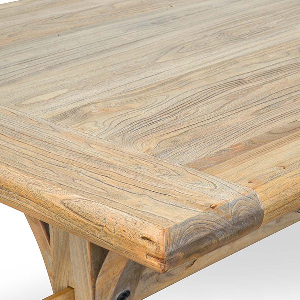 Marcus Reclaimed Elm Wood Dining Table 2M - Natural