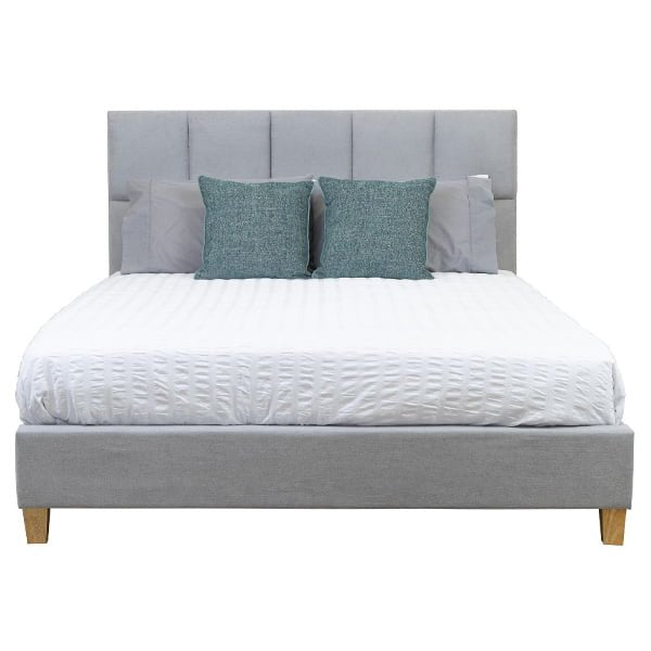 Marley Upholstered Double Bed - Mist Light Grey