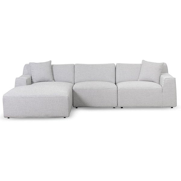 Marlin 3 Seater Left Chaise Fabric Sofa - Passive Grey
