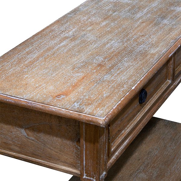 Marseille 2 Drawer Console Hall Table - Weathered Oak
