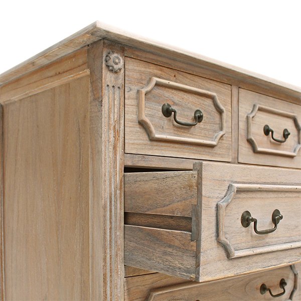 Marseille 6 Drawer Tallboy - Weathered Oak