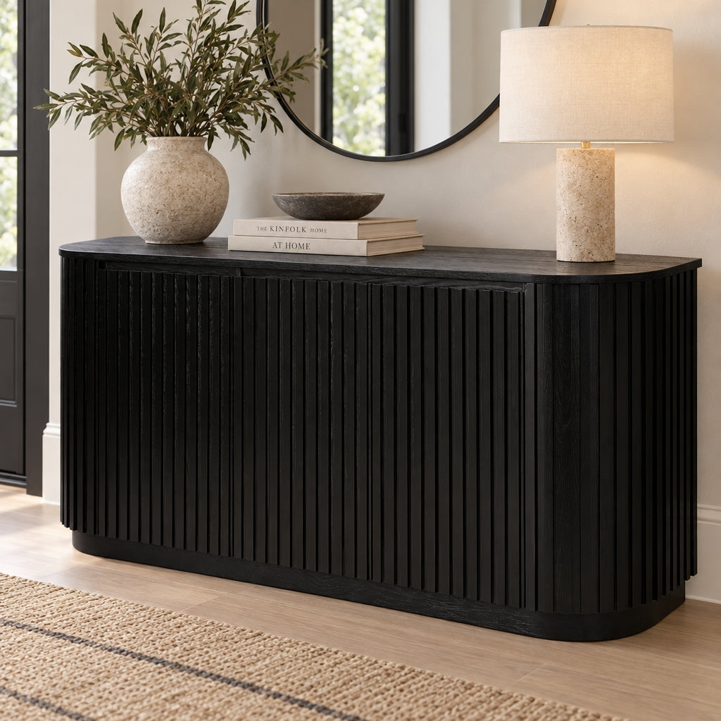 Marty 1.8m 3 Door Buffet - Full Black Oak