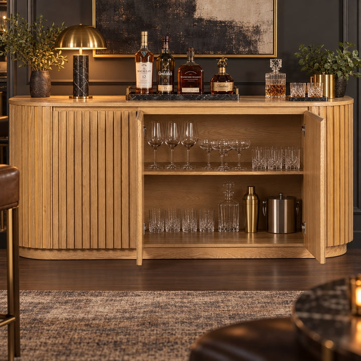 Marty 1.8m 3 Door Buffet - Natural Oak