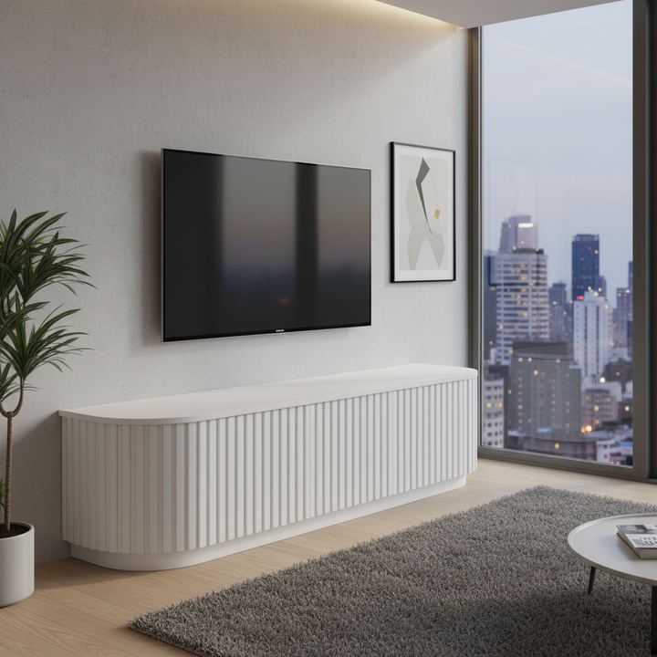 Marty 1.8m TV Entertainment Unit - Full White Oak