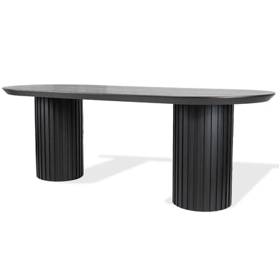 Marty 2.2m Wooden Dining Table - Black Oak
