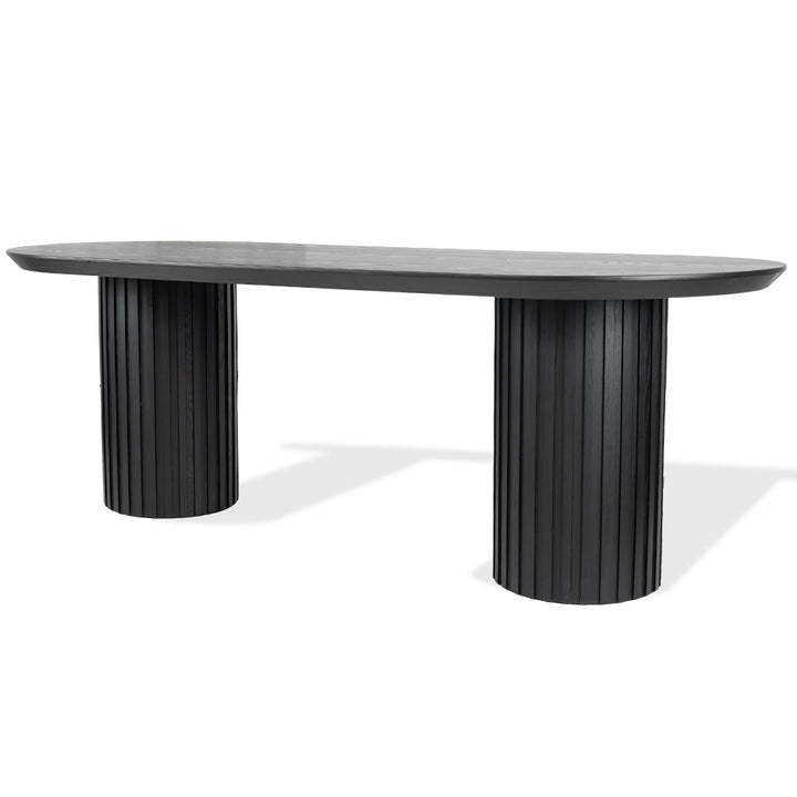 Marty 2.2m Wooden Dining Table - Black Oak