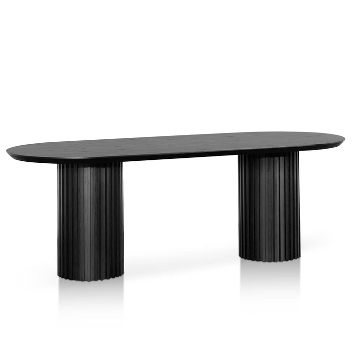 Vanessa 2.2m Wooden Dining Table - Black Oak