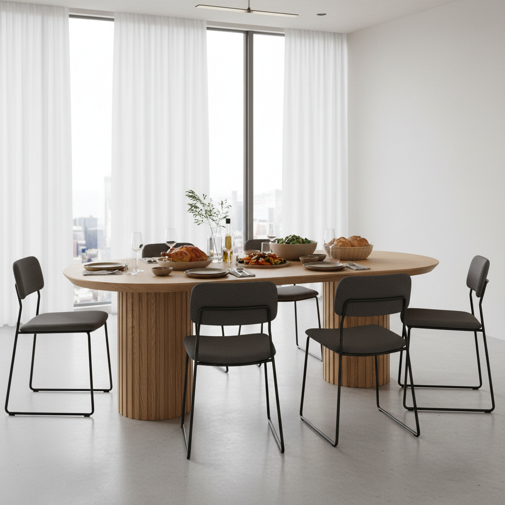 Marty 2.2m Wooden Dining Table - Natural