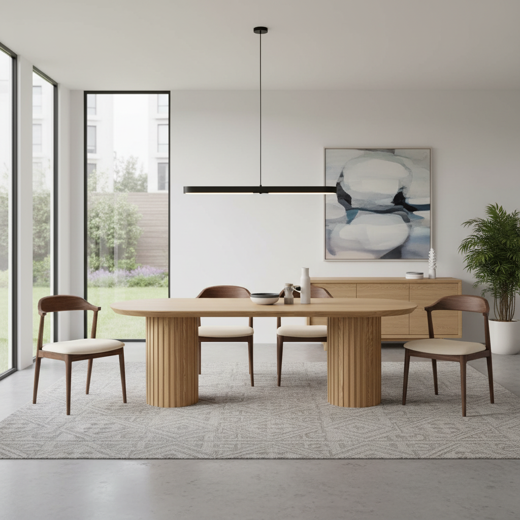 Marty 2.2m Wooden Dining Table - Natural