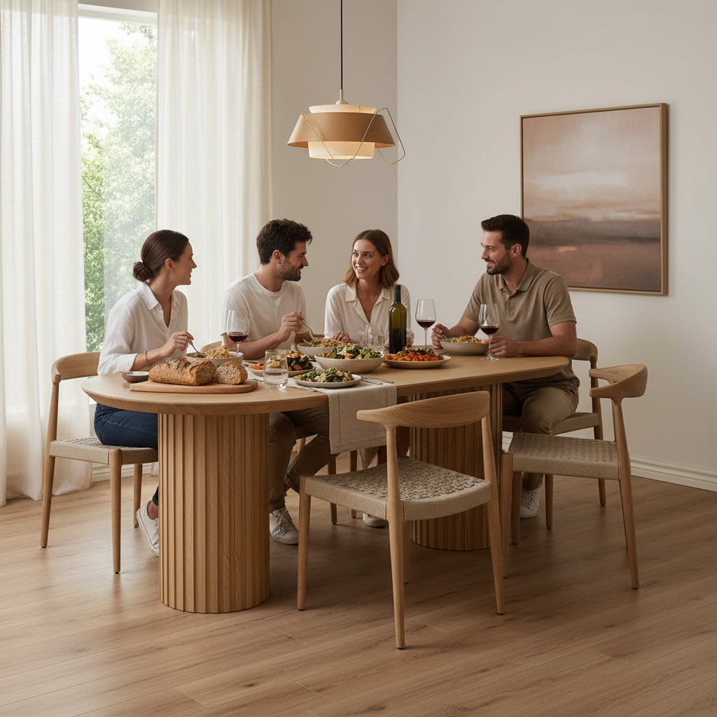Marty 2.2m Wooden Dining Table - Natural