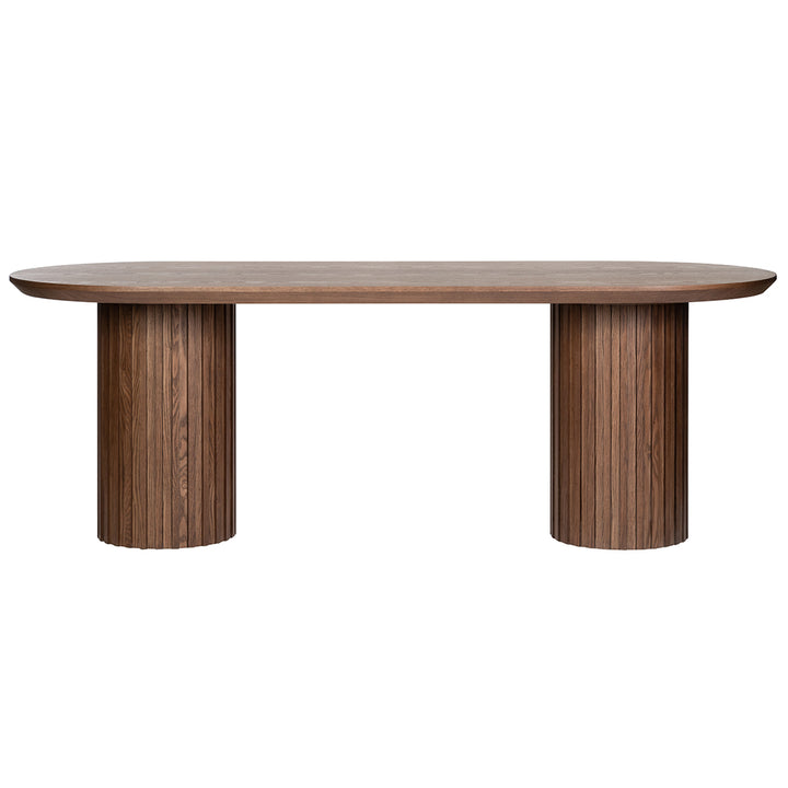 Marty 2.2m Wooden Dining Table - Walnut