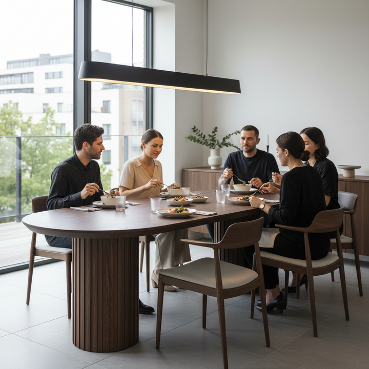 Marty 2.2m Wooden Dining Table - Walnut