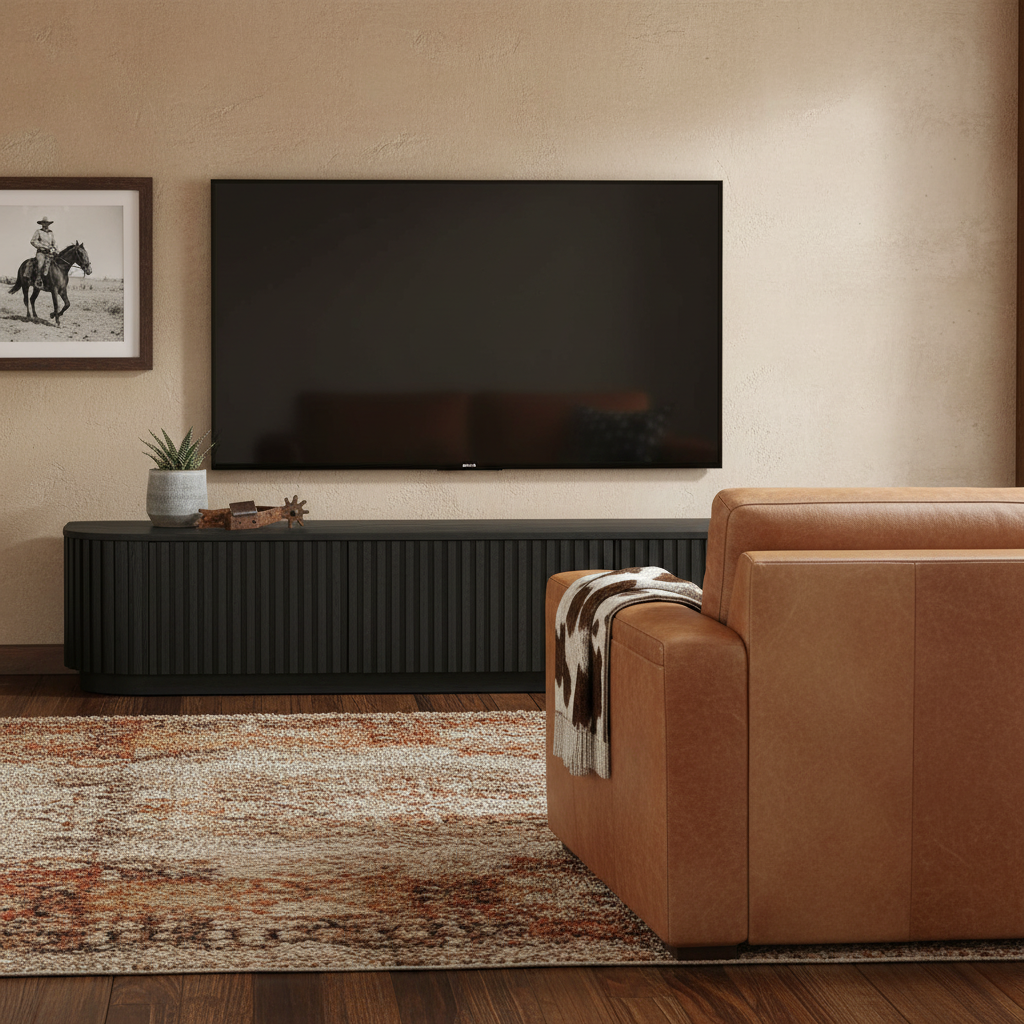 Marty 2.4m Entertainment TV Unit - Full Black Oak
