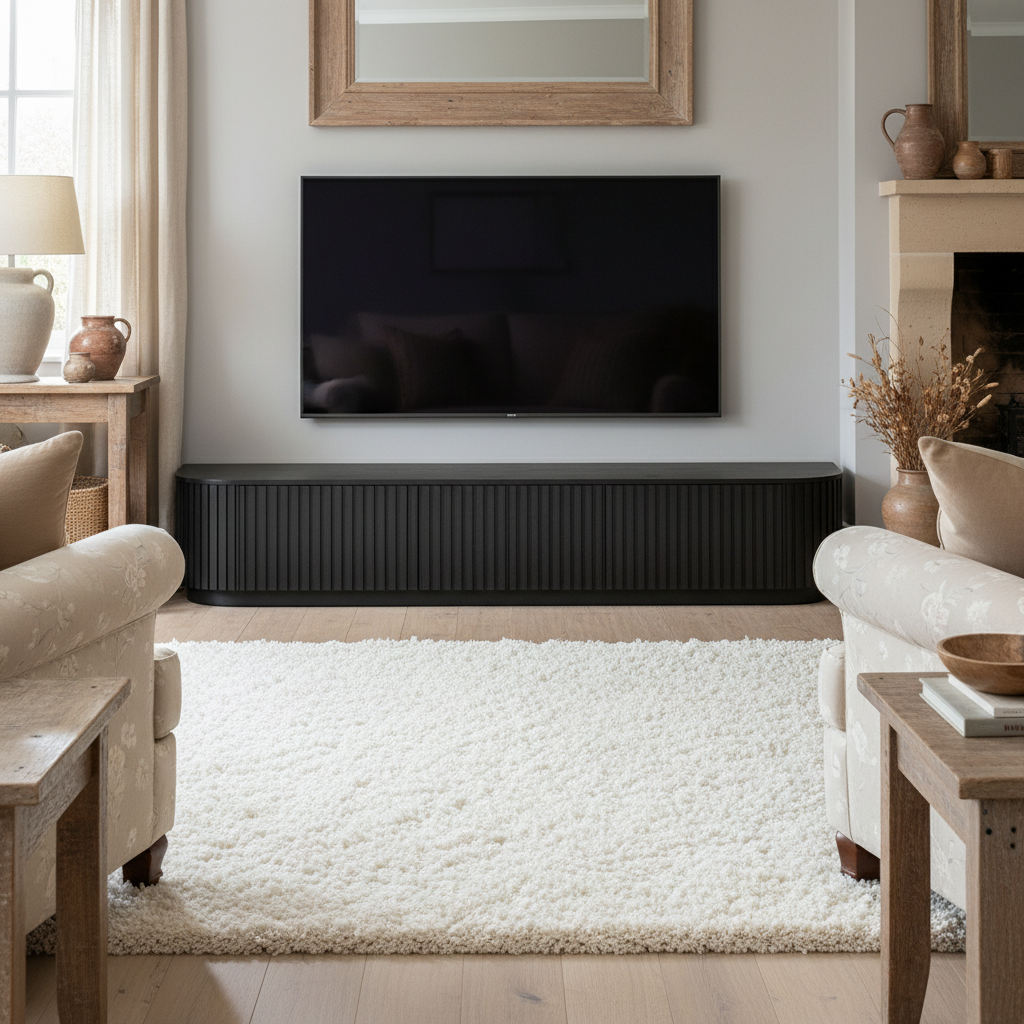 Marty 2.4m Entertainment TV Unit - Full Black Oak