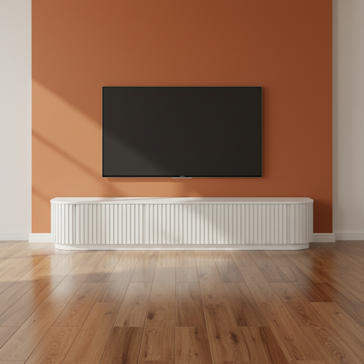 Marty 2.4m TV Entertainment Unit - Full White Oak