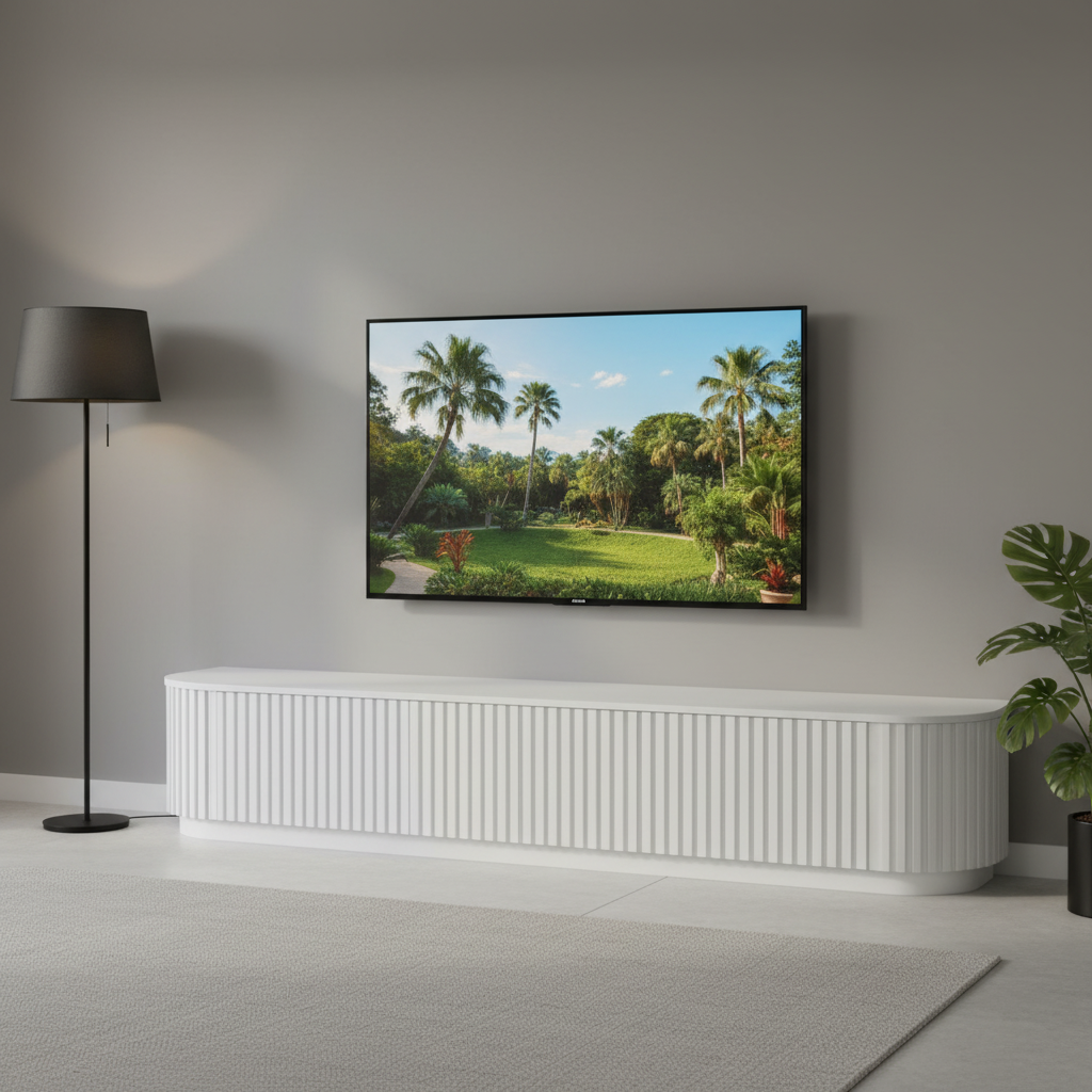 Marty 2.4m TV Entertainment Unit - Full White Oak