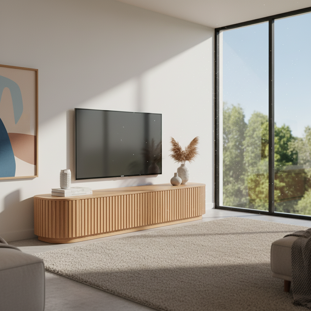Marty 2.4m TV Entertainment Unit - Natural Oak