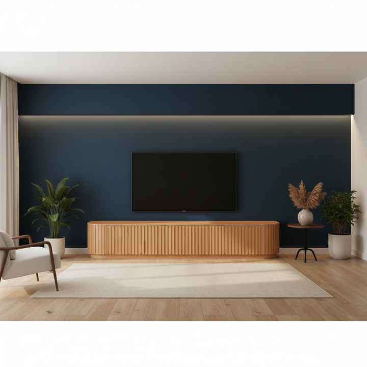 Marty 2.4m TV Entertainment Unit - Natural Oak