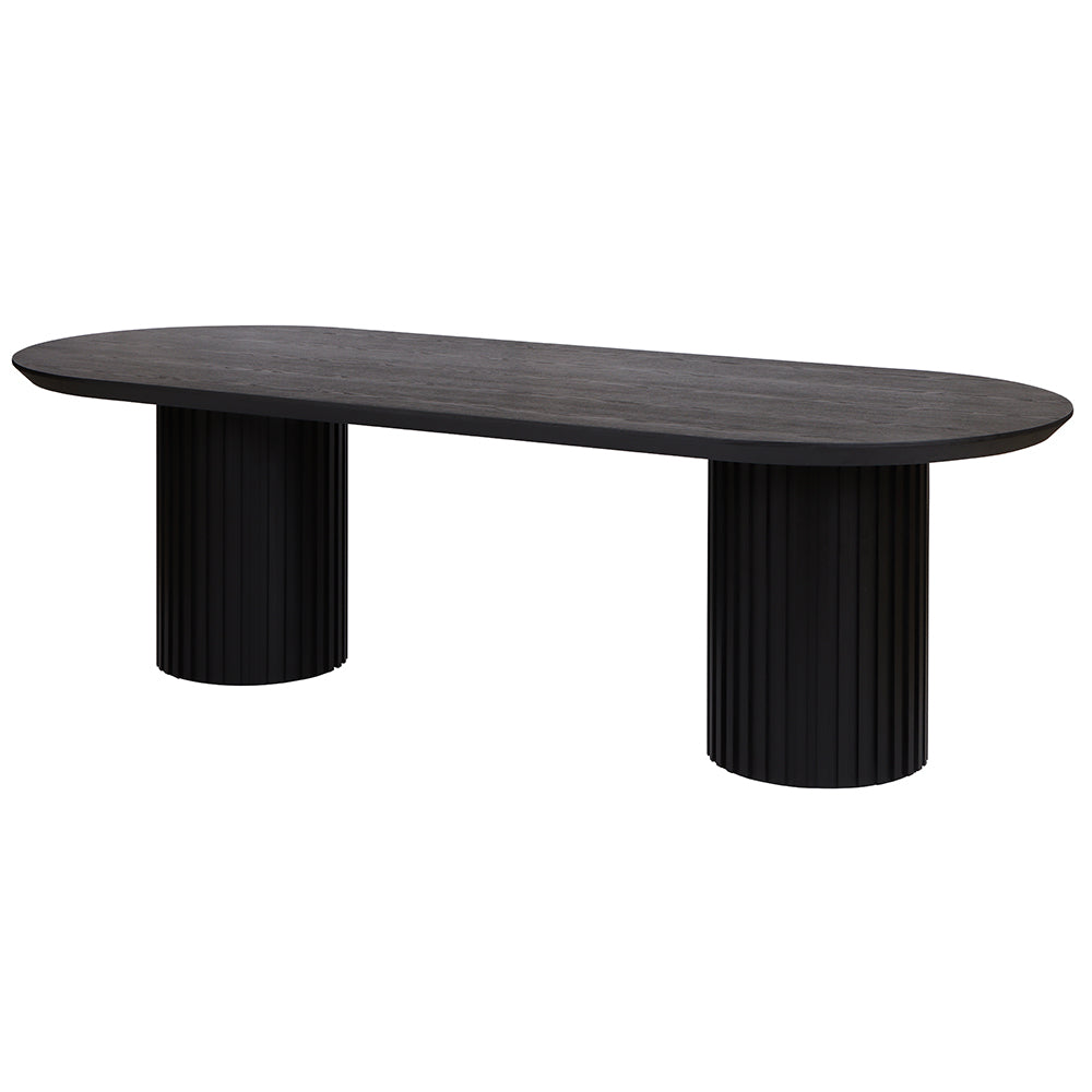 Marty 2.5m Wooden Dining Table - Black Oak