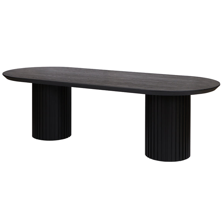 Marty 2.5m Wooden Dining Table - Black Oak