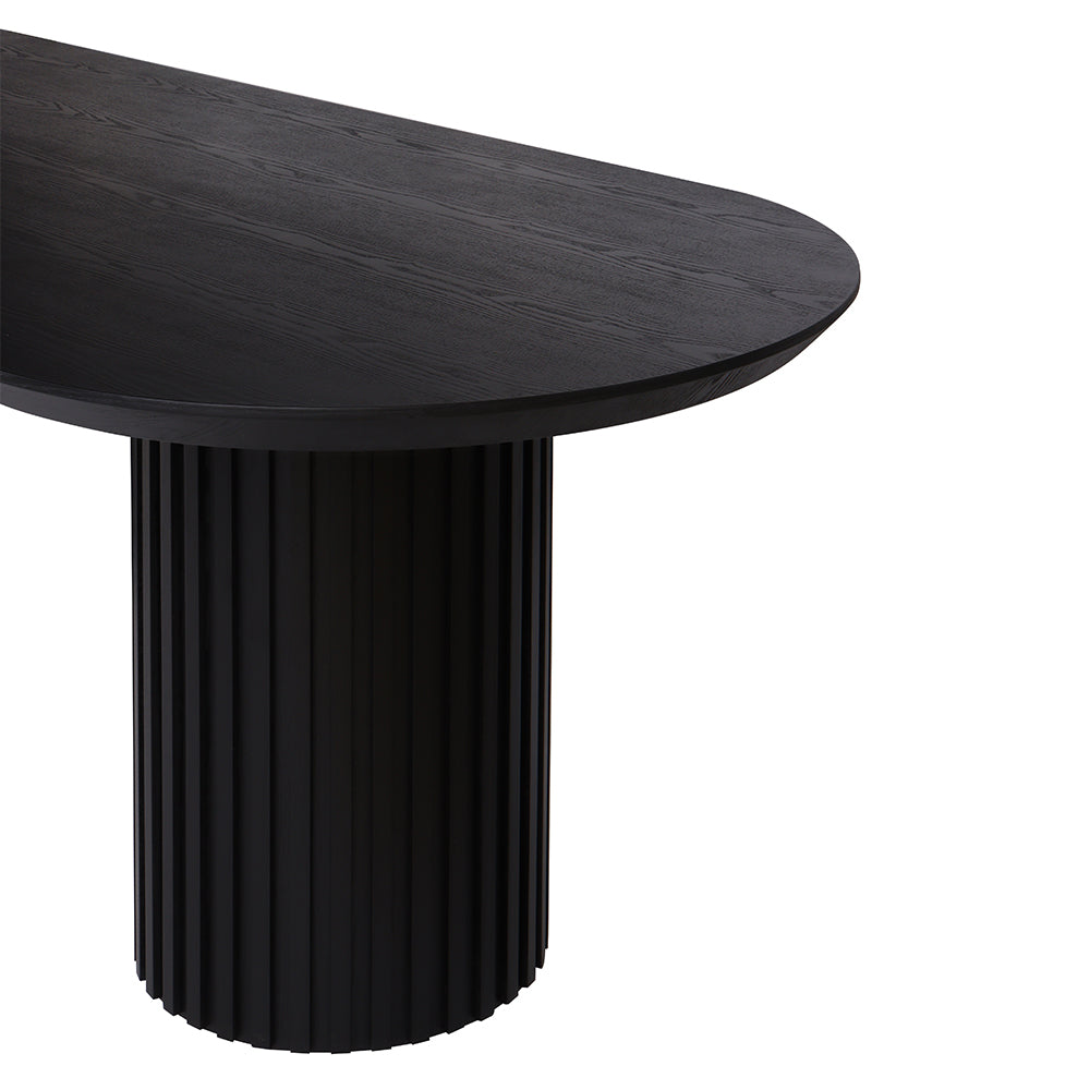 Marty 2.5m Wooden Dining Table - Black Oak