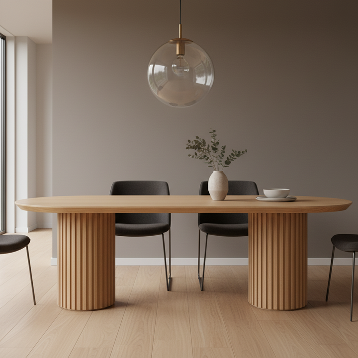 Marty 2.5m Wooden Dining Table - Natural
