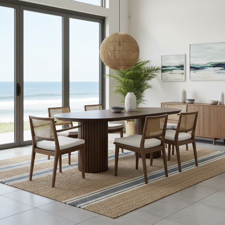 Marty 2.5m Wooden Dining Table - Walnut