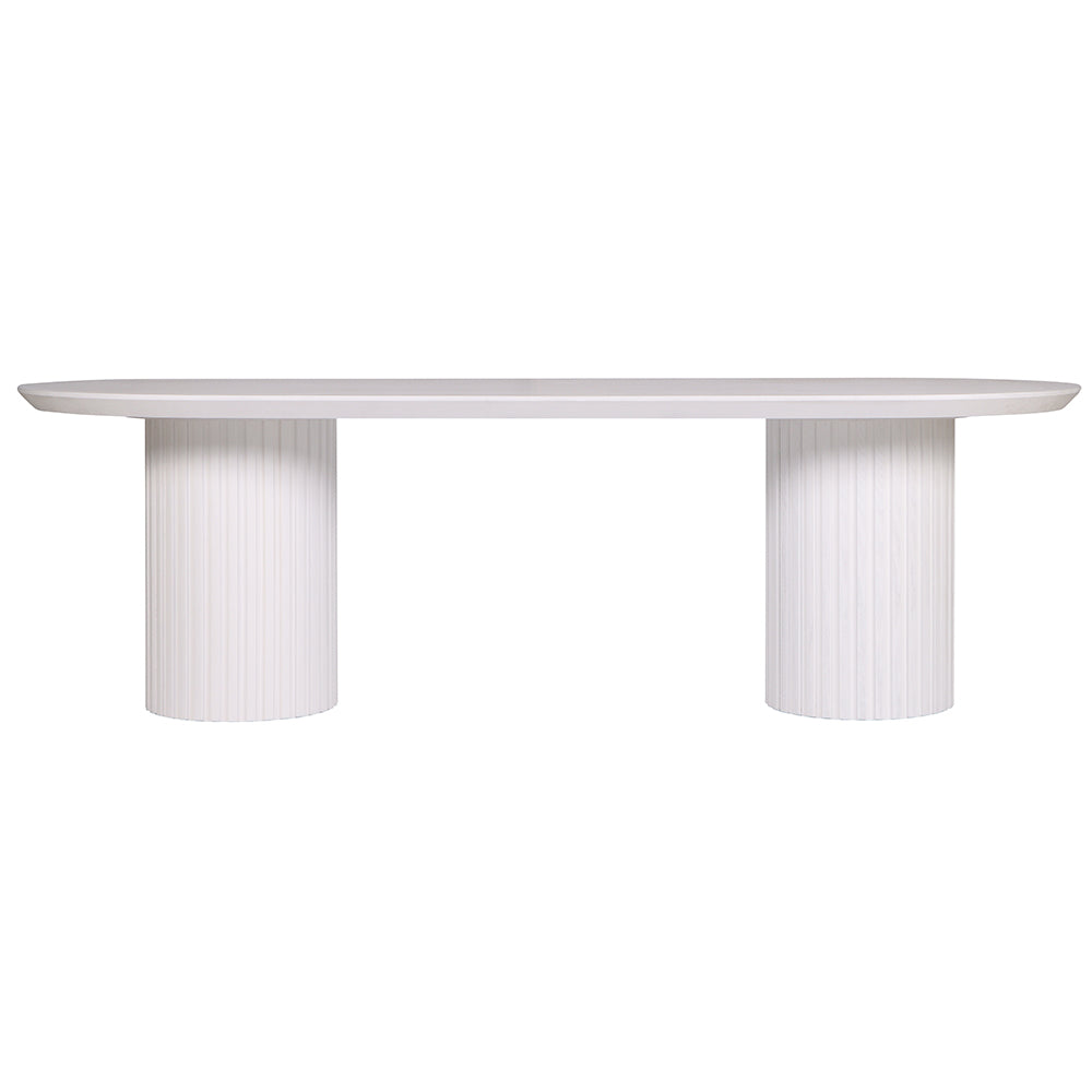 Marty 2.5m Wooden Dining Table - White Oak