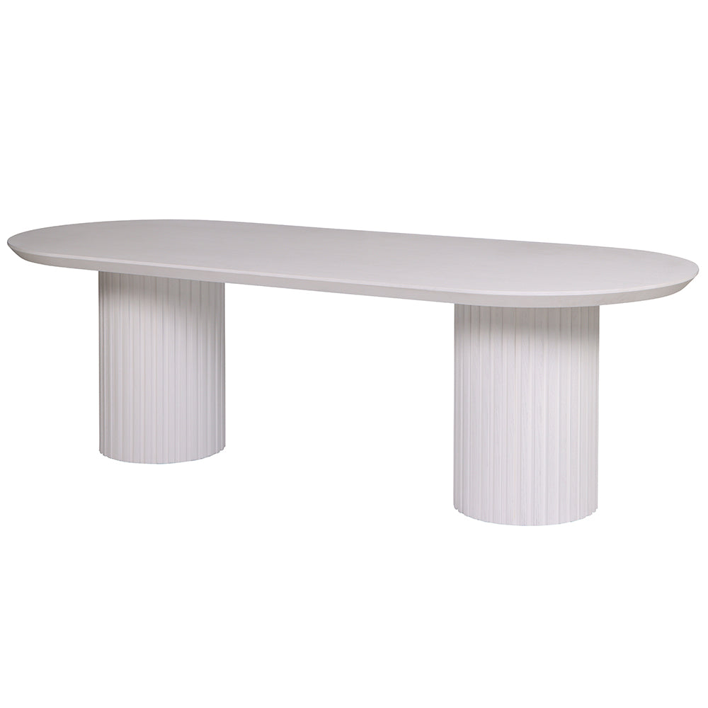 Marty 2.5m Wooden Dining Table - White Oak