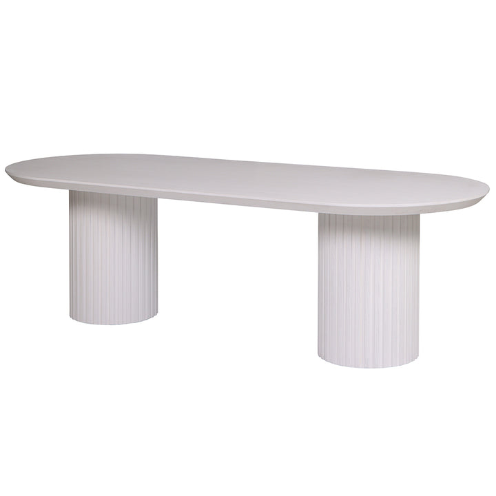 Marty 2.5m Wooden Dining Table - White Oak
