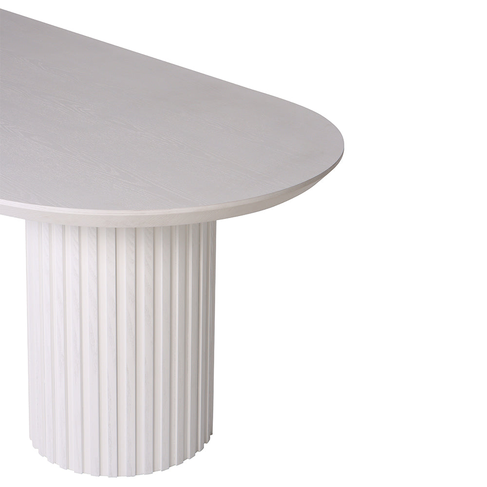 Marty 2.5m Wooden Dining Table - White Oak
