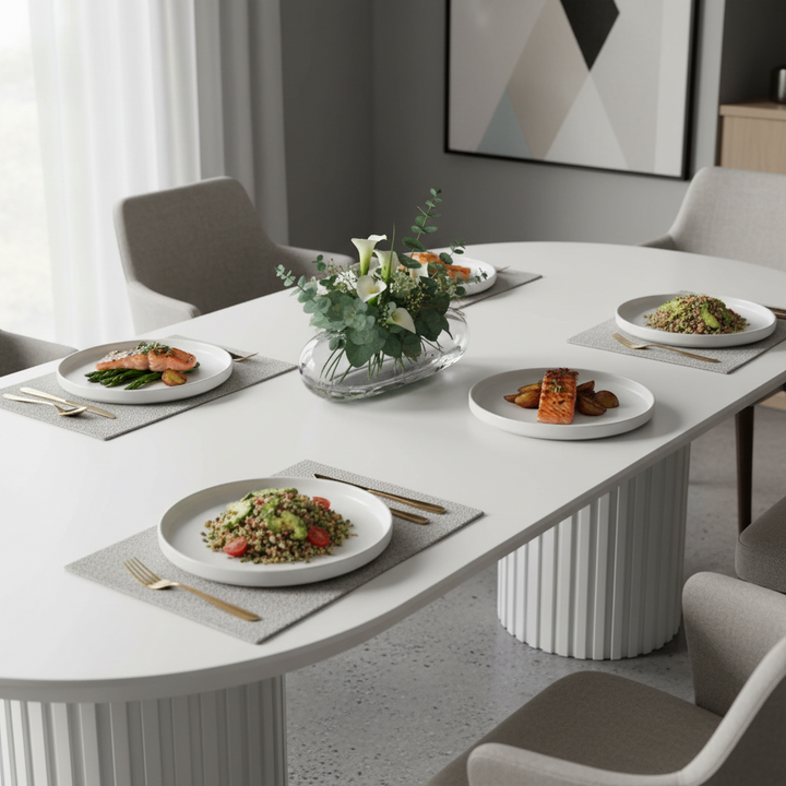 Marty 2.5m Wooden Dining Table - White Oak