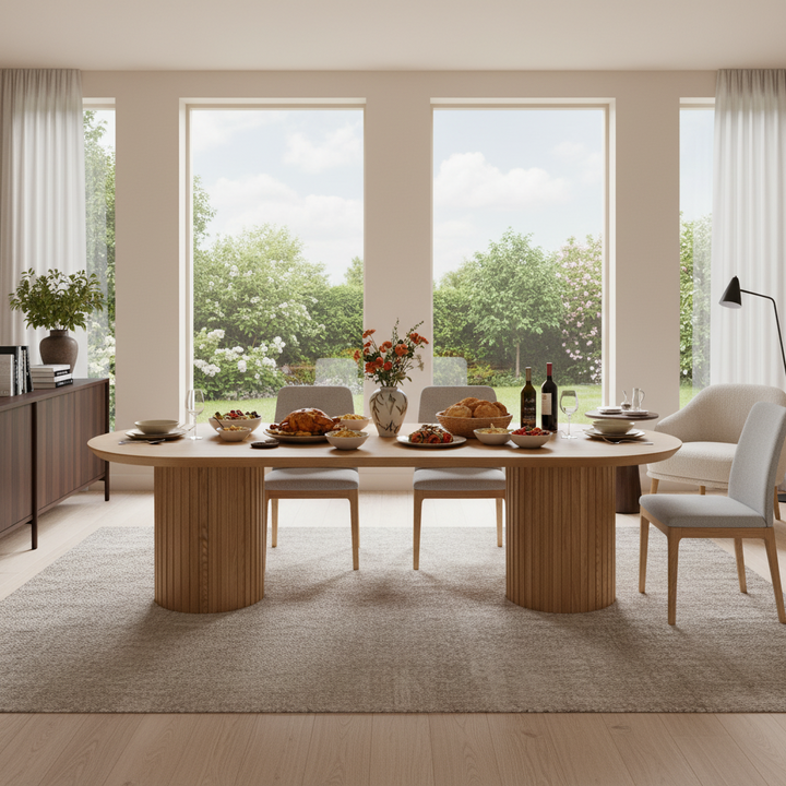 Marty 2.8m Wooden Dining Table - Natural