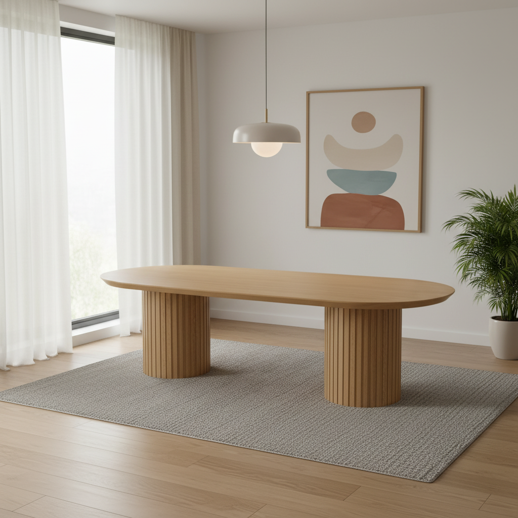 Marty 2.8m Wooden Dining Table - Natural