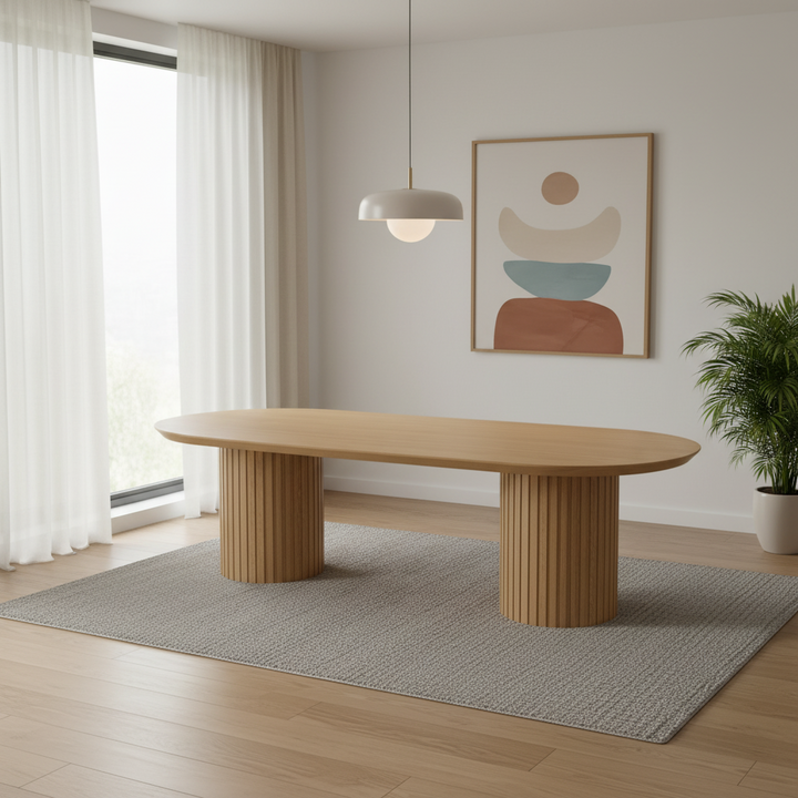 Marty 2.8m Wooden Dining Table - Natural