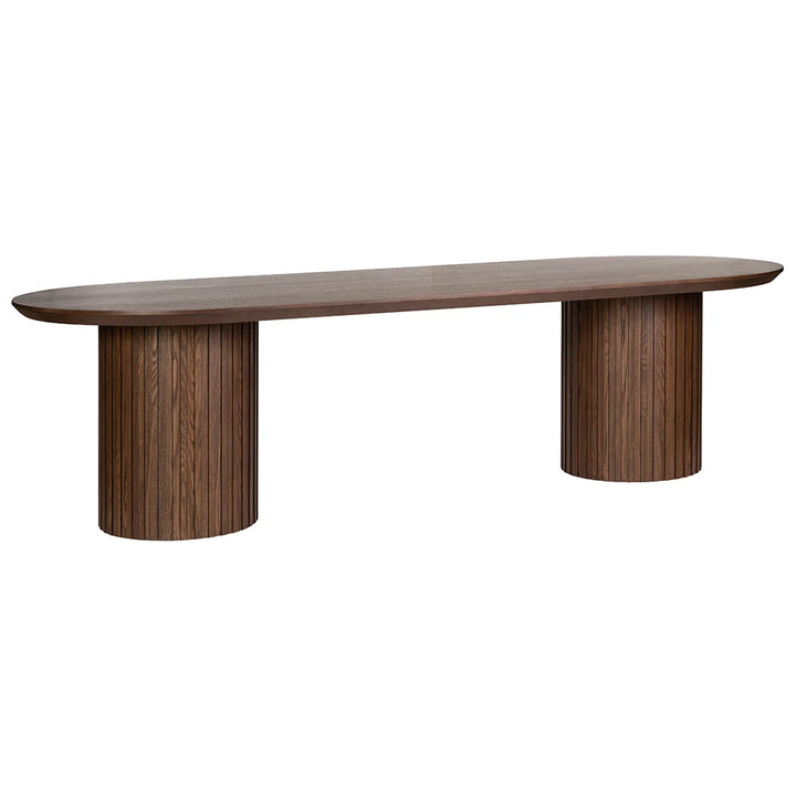 Marty 2.5m Wooden Dining Table - Walnut