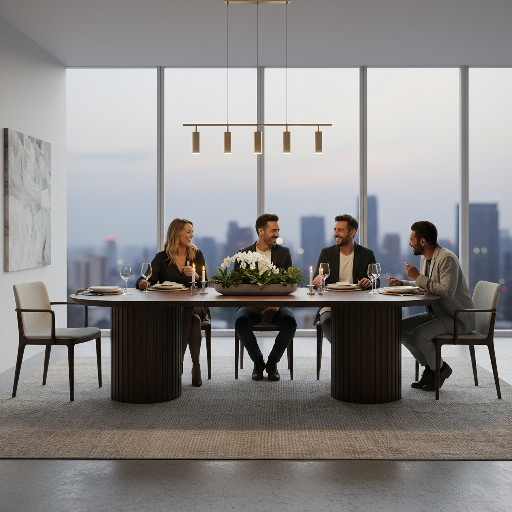 Marty 2.8m Wooden Dining Table - Walnut