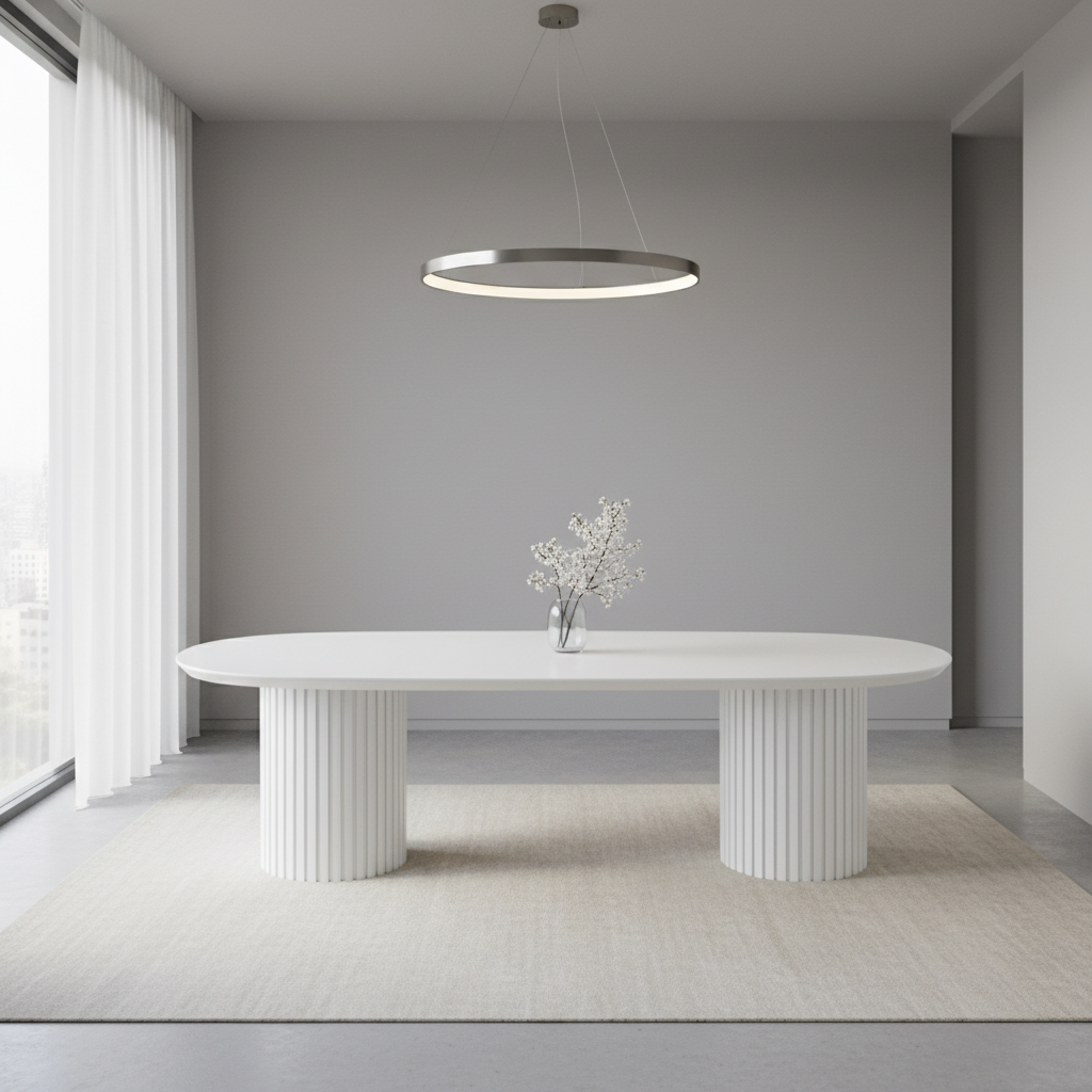 Marty 2.8m Wooden Dining Table - White Oak