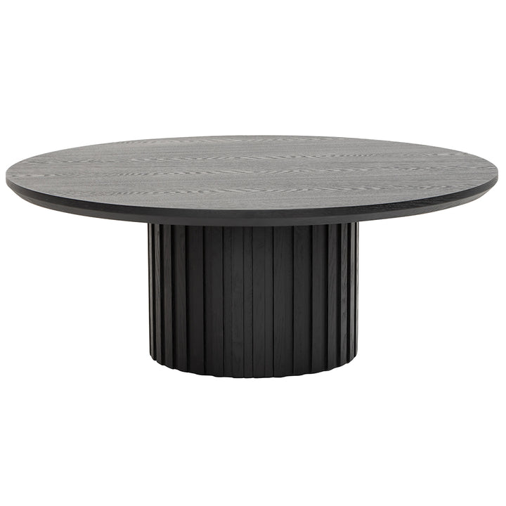 Marty 90cm Wooden Round Coffee Table - Black