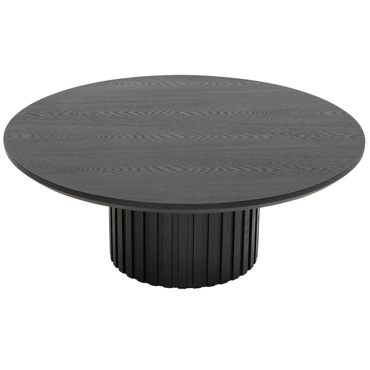 Marty 90cm Wooden Round Coffee Table - Black