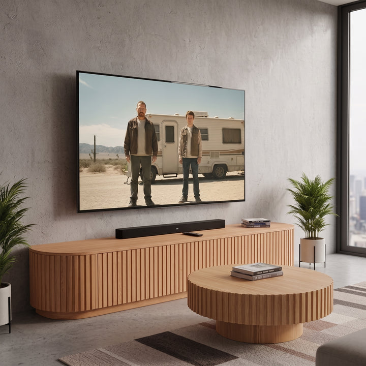 Marty 2.4m TV Entertainment Unit - Natural Oak