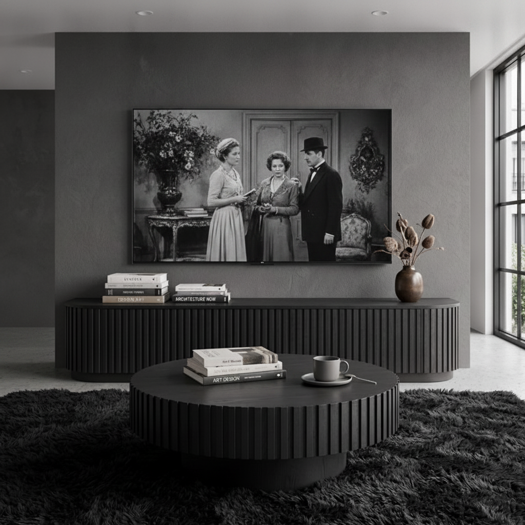 Marty 1.8m Entertainment TV Unit - Full Black Oak