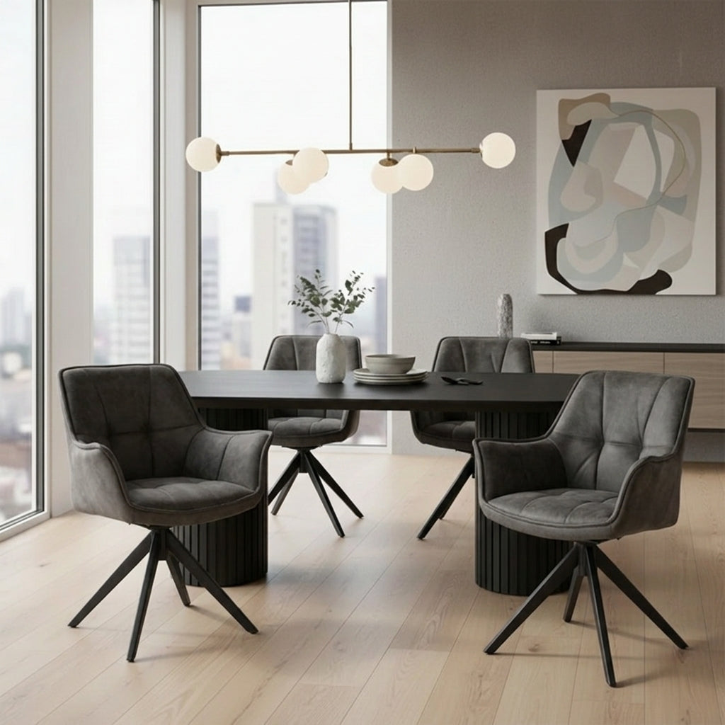 Florence Faux Suede Dining Chairs (Set of 2) - Grey