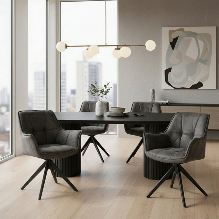 Florence Faux Suede Dining Chairs (Set of 2) - Grey