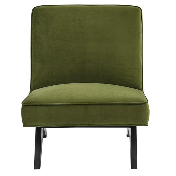 Martyn Slipper Chair - Olive Velvet