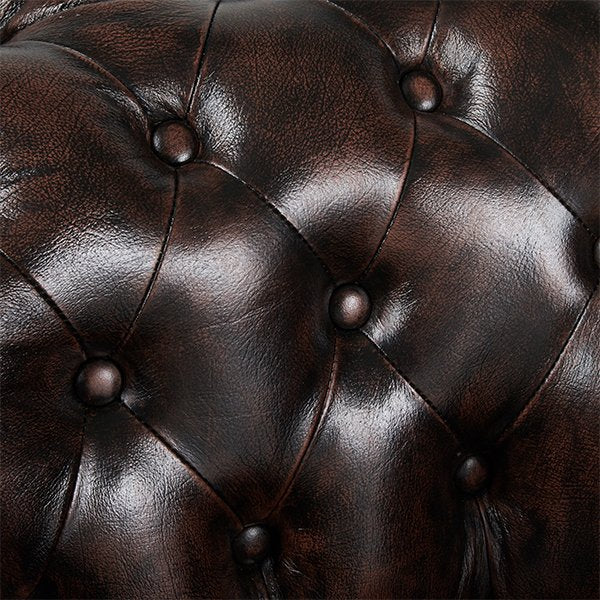 Max Chesterfield Leather Single Seater Armchair - Antique Brown