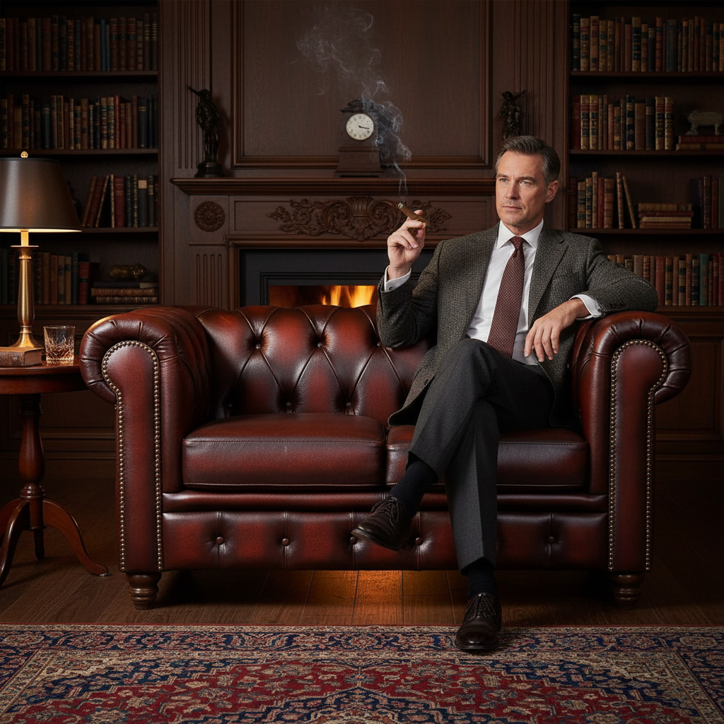 Max Chesterfield 2 Seater Leather Sofa - Leather Antique Red