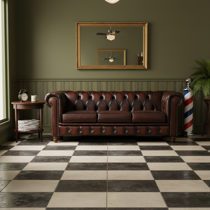 Max Chesterfield 3 Seater Leather Sofa - Leather Antique Brown